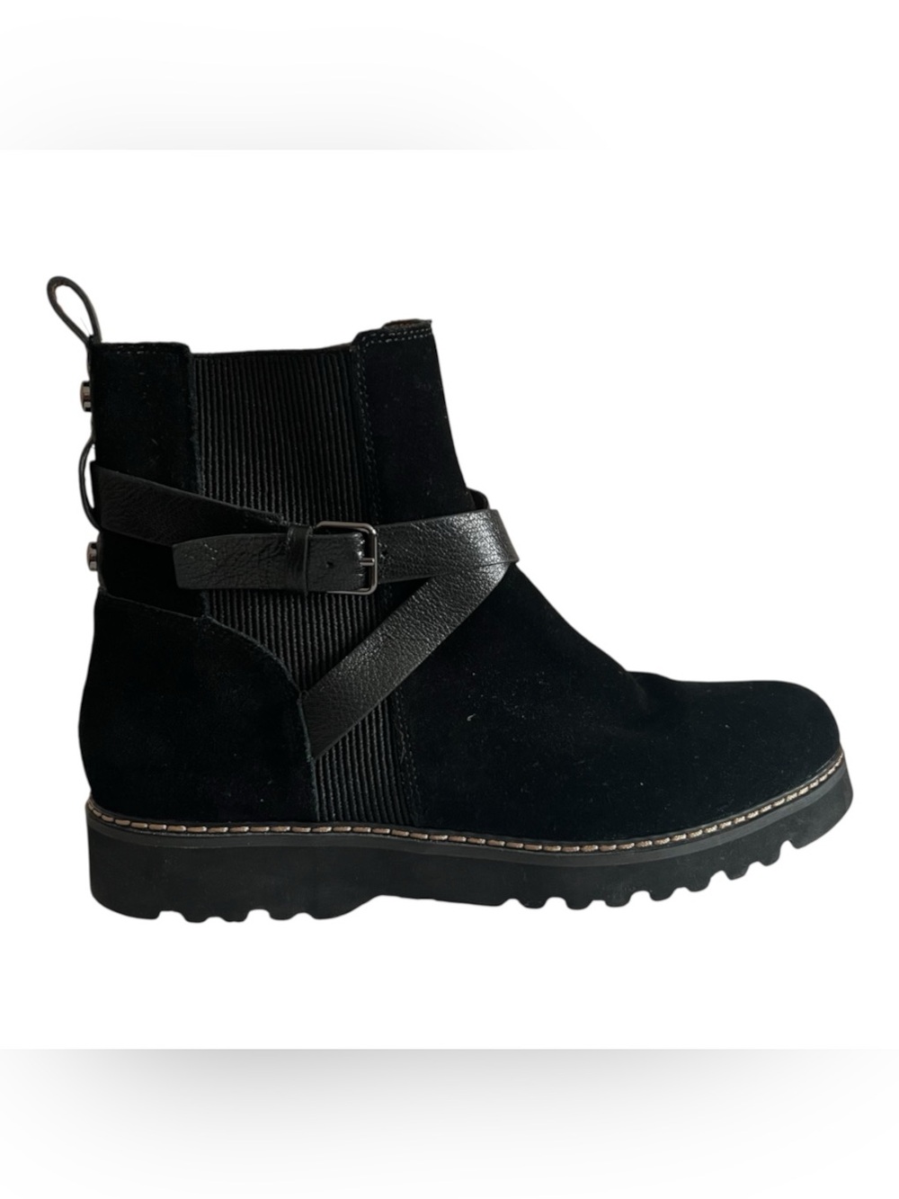 DONALD PLINER Captain Black Suede Ankle Boot Chelsea Sz 8.5
